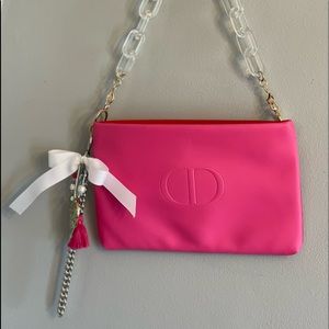 Dior authentic shoulder or wristlet purse with keychain